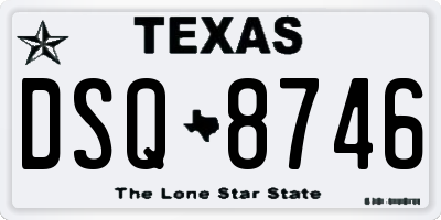 TX license plate DSQ8746