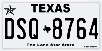 TX license plate DSQ8764