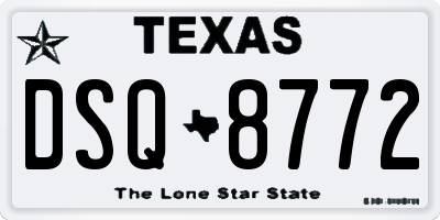 TX license plate DSQ8772