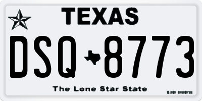 TX license plate DSQ8773