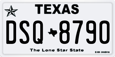 TX license plate DSQ8790