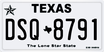 TX license plate DSQ8791