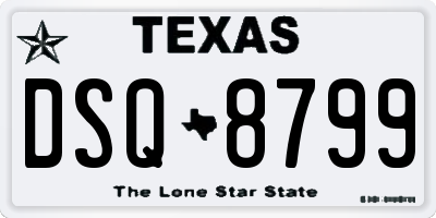 TX license plate DSQ8799