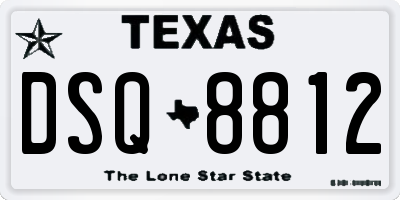 TX license plate DSQ8812