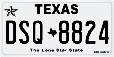 TX license plate DSQ8824