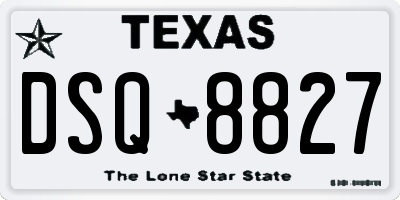 TX license plate DSQ8827