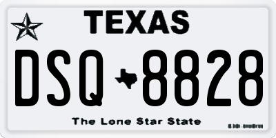 TX license plate DSQ8828