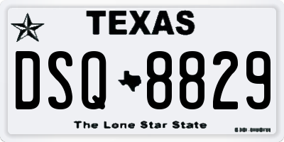 TX license plate DSQ8829