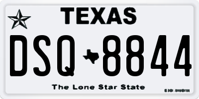 TX license plate DSQ8844