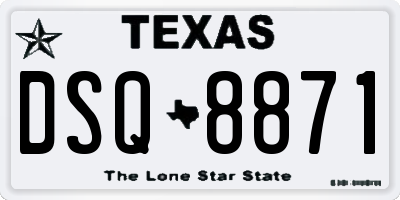 TX license plate DSQ8871