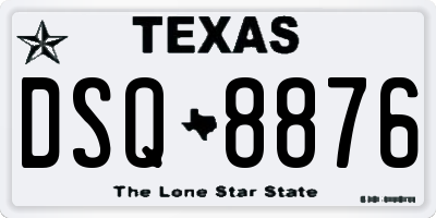 TX license plate DSQ8876