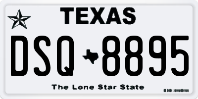 TX license plate DSQ8895