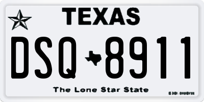 TX license plate DSQ8911