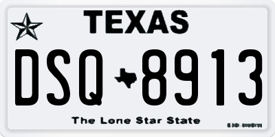 TX license plate DSQ8913