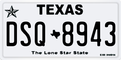 TX license plate DSQ8943