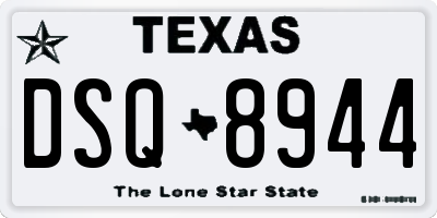 TX license plate DSQ8944