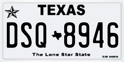 TX license plate DSQ8946