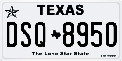 TX license plate DSQ8950