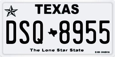 TX license plate DSQ8955