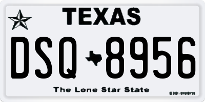 TX license plate DSQ8956