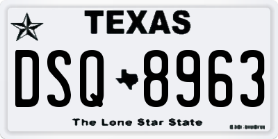 TX license plate DSQ8963