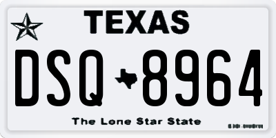 TX license plate DSQ8964