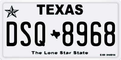 TX license plate DSQ8968