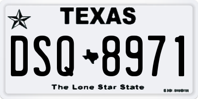 TX license plate DSQ8971