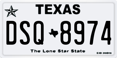 TX license plate DSQ8974