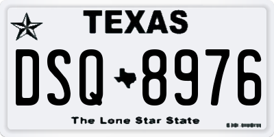 TX license plate DSQ8976