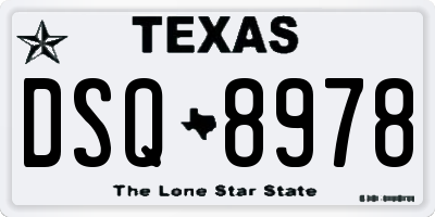 TX license plate DSQ8978