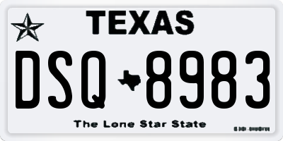 TX license plate DSQ8983