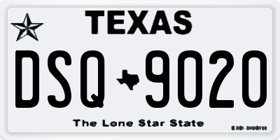 TX license plate DSQ9020
