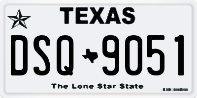 TX license plate DSQ9051