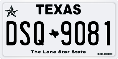 TX license plate DSQ9081
