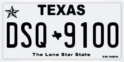 TX license plate DSQ9100