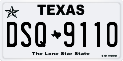 TX license plate DSQ9110