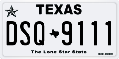 TX license plate DSQ9111