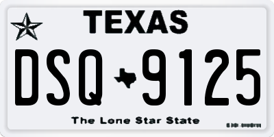 TX license plate DSQ9125