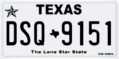 TX license plate DSQ9151
