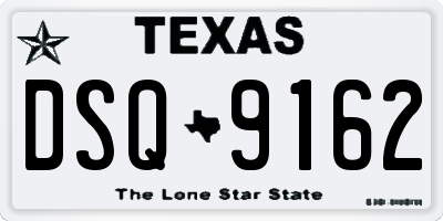 TX license plate DSQ9162