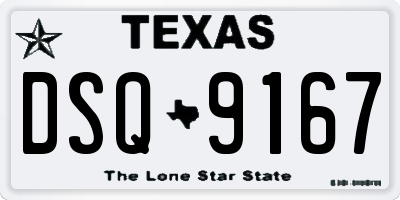 TX license plate DSQ9167