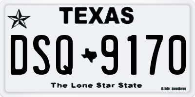 TX license plate DSQ9170