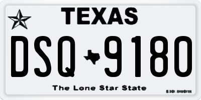 TX license plate DSQ9180