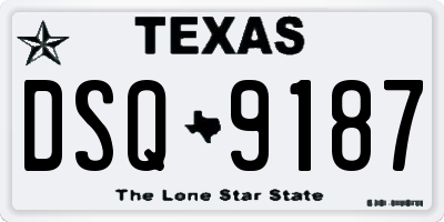 TX license plate DSQ9187