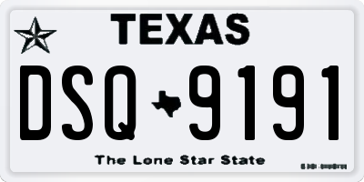 TX license plate DSQ9191