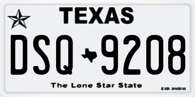 TX license plate DSQ9208