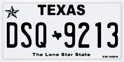 TX license plate DSQ9213