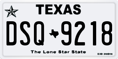 TX license plate DSQ9218