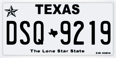 TX license plate DSQ9219